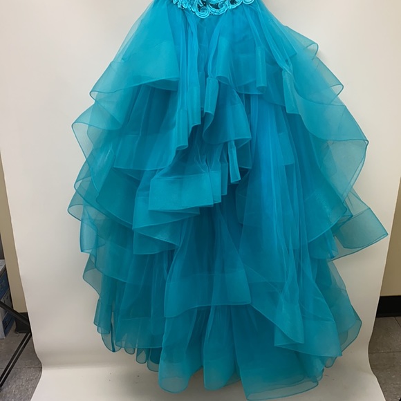 Ellie Wiled by MonCheri sleeveless tulle and lace halter gown - Picture 5 of 10